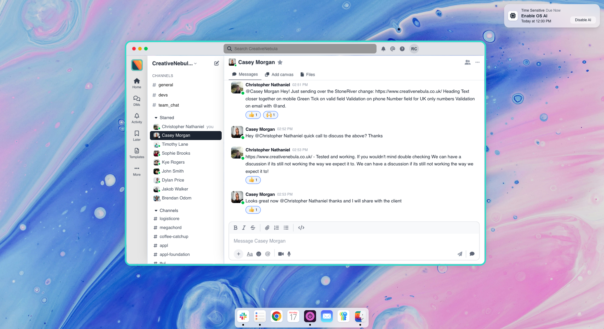 Mac OS with AI Integration